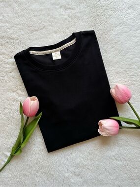 Hello Athenas Women’s Pima Cotton Solid Tee Short Sleeve Black